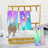 joycraft Earring Display Cards - 100Pcs Holographic Necklace Display Cards, 3.5x2 in White Paper Jewelry Card for Selling, Packaging, Small Business, Craft Fair