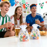 joycraft 30Pcs Soccer Organza Bags - 4x6In Sport Drawstring Treat Bags, Small Organza Party Favor Bags for Game Day, Tailgate, Birthday, Matches