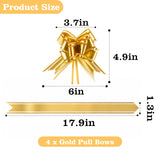 joycraft Wine Gift Bags with Handles, 4 Pcs Ice Wine Bags, Clear Plastic Gift Bags with Gold Pull Bows and Tissue Paper, Portable Wine Pouch Cooler, Reusable Packaging for Wedding Gifts Party Outdoor