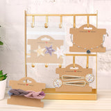 joycraft 100Pcs 10x7cm Brown Jewelry Display Cards with Bags
