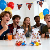 joycraft 30Pcs Football Organza Bags - 4x6In Sport Drawstring Treat Bags, Small Organza Party Favor Bags for Game Day, Tailgate, Birthday, Matches