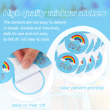 joycraft 60Pcs Rainbow Thank You Stickers, 2" Blue Self-Adhesive Round Birthday Stickers,Personalized Gift Stickers for Envelope Seals, Gift Wrapping, Party Favor, Gift Bags, Weddings, and Baby Shower