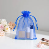 joycraft 50Pcs Royal Blue Organza Bags - 4x6 In Jewelry Drawstring Pouch with Mesh, Sheer Party Favor Pouch for Birthday, Baby Shower, Graduation, Wedding