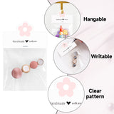 joycraft Jewelry Packaging for Small Business – 100Pcs White Bracelet Display Cards with Clear Bags, Small Handmade Jewelry Display Set for Bracelets, Key Chains, Earring, DIY Craft (Pink Flower)