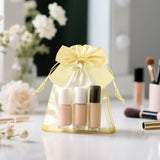 joycraft 4x6 In Organza Bags with Bow, 30Pcs Gold Party Favor Bag, Jewelry Pouches with Drawstring, Sheer Mesh Drawstring Bags for Jewelry, Makeup, Candy, Desserts