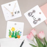 joycraft 6 Holes Earring Display Cards with Bags - 100Pcs White Paper Necklace Display Cards, 2.95 in Square Jewelry Card for Selling, Small Business, Craft Fair, Boutique Accessories
