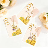 joycraft 100Pcs Brown Jewelry Display Cards – 2.3x3.5In Paper Necklace Display Card with Holes, Plant Earring Holder Cards for Handmade Jewelry, Small Business, Craft Fair, Retail Display