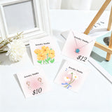 joycraft Earring Display Cards - 100Pcs Blush Gradient White Paper Necklace Display Cards, 3.1 in Square Jewelry Studio Card for Selling, Small Business, Craft Fair, Retail