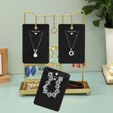 joycraft 100Pcs Earring Display Cards with Bags, Black Necklace Display Cards, 3.5x2.4 inch Paper Jewelry Display Cards for Selling, Hanging Earring and Necklace, DIY Crafts, and Retail