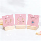 joycraft Earring Display Cards - 100Pcs Pink Paper Necklace Display Cards, 3.1 in Square Jewelry Studio Card for Selling, Small Business, Craft Fair, Retail