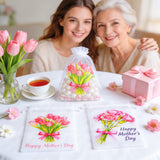 joycraft 4x6In Mother's Day Organza Bags - 30Pcs Floral Mesh Drawstring Gift Bags, 2 Style Happy Mother's Day Gift Wrapping Bags for Jewelry, Candy, DIY Craft, Cards