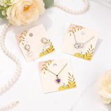 joycraft 100Pcs Brown Jewelry Display Cards – 2.36In Square Necklace Display Card with Holes, Paper Earring Holder Cards for Handmade Jewelry, Small Business, Craft Fair, Retail Display