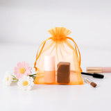 joycraft 50Pcs Orange Organza Bags - 2.7x3.5 Inch Drawstring Halloween Pouch with Mesh, Small Organza Gift Pouch for Thanksgiving, Wedding Favors, Jewelry Display, Candy Bags