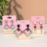 joycraft Earring Cards - 2 Inch Pink Earring Display Holder Cards, 100Pcs Kraft Paper Blank Stud Cards with 6 Holes for Selling, Jewelry DIY Crafts
