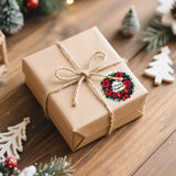 joycraft Merry Christmas Stickers - 120Pcs Red Poinsettia Wreath Holiday Gift Stickers, 2In Round Christmas Party Favor Labels for Gift Bags, Envelope Seal, DIY Craft
