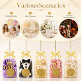 joycraft 100Pcs Clear Rice Krispie Treat Bags with Gold Sticks and Stickers,3.5x5.9 inch Clear Treat Bags,Cakesicle Bags,Flat Cellophane Bags for Macaron Pop,Candy,Apple Cookies,Cake Pop Packaging