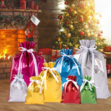 joycraft Holiday Drawstring Gift Bags，20Pcs Christmas Foil Bags, Assorted Sizes Christmas Gift Bags with Drawstring, Solid Color Christmas Plastic Bags for Gift Wrapping, Toys, Dolls, Party Favors