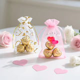 joycraft 30Pcs Valentine's Day Organza Bags - 4x6In Heart Drawstring Party Favor Bags, Small Valentine's Day Gift Wrapping Pouches for Jewelry, Cookie, Candy, Chocolate