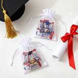 joycraft 4x6In Graduation Organza Bags - 30Pcs Class of 2026 Drastring Gift Bags, 5 Style Happy Graduation Party Favor Bags for Jewelry, Candy, DIY Craft, Cards