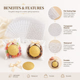 joycraft 100 Pcs Cookie Bags with Seal,3.9x3.9 inch Clear Treat Bags