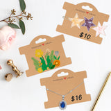 joycraft 100Pcs 10x7cm Brown Jewelry Display Cards with Bags