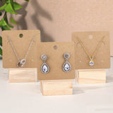 joycraft 6 Holes Earring Display Cards with Bags - 100Pcs Kraft Paper Necklace Display Cards, 2.95 in Square Brown Jewelry Card for Selling, Packaging, Small Business, Craft Fair