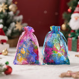 joycraft Organza Bags 4x6 inch – 50pcs Drawstring Jewelry Pouch, Small Sheer Gift Wrap Bags for Wedding Favors, Birthday Party, Christmas Gift, Handmade Soap - Blue & Pink