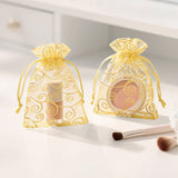 joycraft 50Pcs Organza Gift Bags - 2.7x3.5 In Gold Mesh Gift Drawstring Bags, Organza Party Favor Pouch for Valentine's Day, Wedding, Birthday, Brial Shower