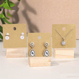 joycraft 100Pcs Earring Display Cards – 2.36In Brown Square Necklace Display Cards, Earring Kraft Paper Holder Cards for Handmade Jewelry, Small Business, Craft Fair, Retail Display