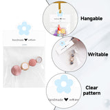 joycraft Jewelry Packaging for Small Business – 100Pcs White Bracelet Display Cards with Clear Bags, Small Handmade Jewelry Display Set for Bracelets, Key Chains, Earring, DIY Craft(Blue Flower)