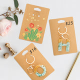 joycraft 100Pcs Keychain Display Cards with Self-Sealing Bags, 3x4.7 in Brown Paper Jewelry Cards Holder, Blank Jewelry Wrapper Card for Selling, Craft Fairs