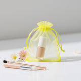 joycraft 50Pcs Lemon Yellow Organza Bags – 2.7x3.5 In Sheer Jewelry Mesh Pouch, Small Party Favor Drawstring Pouch for Wedding, Birthday, Baby Shower, DIY Craft