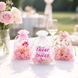 joycraft 30Pcs Valentine's Day Organza Bags - 4x6In Heart Drawstring Party Favor Bags, Small Valentine's Day Gift Wrapping Pouches for Jewelry, Cookie, Candy, Chocolate