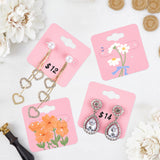 joycraft Earring Cards - 2 Inch Pink Earring Display Holder Cards, 100Pcs Kraft Paper Blank Stud Cards with 6 Holes for Selling, Jewelry DIY Crafts