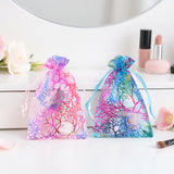 joycraft Organza Bags 4x6 inch – 50pcs Drawstring Jewelry Pouch, Small Sheer Gift Wrap Bags for Wedding Favors, Birthday Party, Christmas Gift, Handmade Soap - Blue & Pink