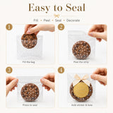 joycraft 100 Pcs Cookie Bags with Seal,3.9x3.9 inch Clear Treat Bags