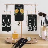 joycraft 100Pcs Earring Display Cards with Bags, 2x3.5 inch Earring Display Holder Cards, Black Handmade with Love Earring Tags for Selling, Hanging Earring, DIY Jewelry Crafts, Retail