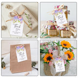 joycraft 100Pcs Thank You Gift Tags with String, 2x3.3 inch Thank You for Celebrating with Me Tags, Floral Paper Hangtags, Large Thank You Tags for Baby Shower Birthday Wedding DIY Gift Party Favor