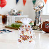 joycraft 30Pcs Football Organza Bags - 4x6In Sport Drawstring Treat Bags, Small Organza Party Favor Bags for Game Day, Tailgate, Birthday, Matches