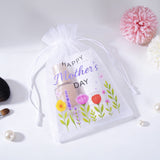 joycraft 30Pcs Mother's Day Organza Bags - 4x6In Floral Mesh Drawstring Gift Bags, 5 Style Happy Mother's Day Gift Wrapping Bags for Jewelry, Candy, DIY Craft, Cards