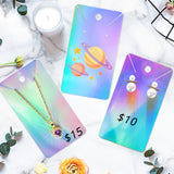joycraft Necklace Display Cards with Bags - 100Pcs Holographic Earring Display Cards, 3.5x2 in White Paper Jewelry Card for Selling, Packaging, Small Business, Craft Fair