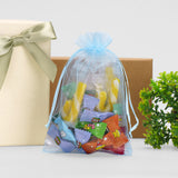 joycraft 50Pcs Sheer Organza Bags with Drawstring,4x6 In Blue Mesh Gift Wrapping Bags, Jewelry Organza Pouch, Sheer Party Favor Bag for Wedding, Bridal Shower, Birthday, Baby Shower