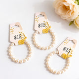 joycraft 100Pcs Brown Bracelet Display Cards - 4.7x1.7 In Paper Self‑Adhesive Jewelry Cards, Foldable Plant Necklace & Earring Display Card with Hole for Small Business, Exhibition, Supplies