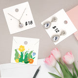 joycraft 100Pcs Earring Display Cards – 2.36In White Square Necklace Display Cards, Earring Kraft Paper Holder Cards for Handmade Jewelry, Small Business, Craft Fair, Retail Display