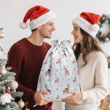 joycraft 20pcs Christmas Drawstring Gift Bags - Assorted Sizes Foil Holiday Gift Wrapping Pouches, 8 Style Santa Party Favor Bags for Toys, Dolls, Candy, DIY Craft