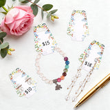 joycraft 100Pcs Bracelet Display Cards, 4.7x1.7Inch Self-Adhesive Necklace Display Card, Earring Paper Card, Flower Jewelry Cards for Earring Bracelets Jewelry Scrunchies Keychain