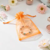 joycraft 50Pcs Orange Organza Bags - 4x6 In Jewelry Drawstring Pouch with Mesh, Holiday Favor Organza Gift Pouch for Halloween, Christmas, Thanksgiving, Easter
