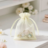 joycraft Organza Bags 2.7x3.5 inch - Ivory Drawstring Gift Packaging Pouch with Breathable Mesh for Wedding Favors, Jewelry Display, Candy Bags | Reusable Craft Supplies, Small Business
