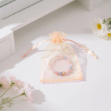 joycraft 50Pcs Peach Organza Bags - 2.7x3.5 In Jewelry Drawstring Mesh Pouch, Small Sheer Gift Bags for Small Business, Party Favor, Wedding, DIY Craft
