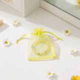 joycraft 50Pcs Lemon Yellow Organza Bags – 2.7x3.5 In Sheer Jewelry Mesh Pouch, Small Party Favor Drawstring Pouch for Wedding, Birthday, Baby Shower, DIY Craft